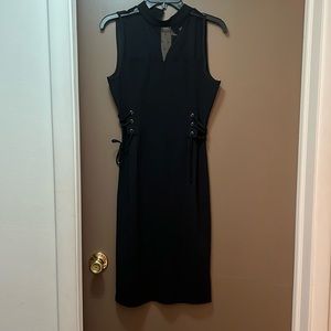 NWT Women’s Size Medium black dress Mesh dotted panel on chest
